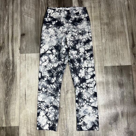 Lululemon Athletic Wunder Under HR Crop Yoga Pants 21” Shibori Women’s Sz 2 - Picture 1 of 7